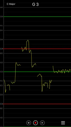 Capture d'écran de Vocal Pitch Monitor sur iPhone 3