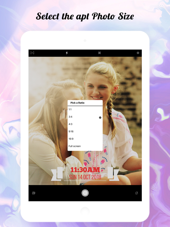 Moment Stamp for DateTime Pics iPad screenshot 4 - Photo & Video app
