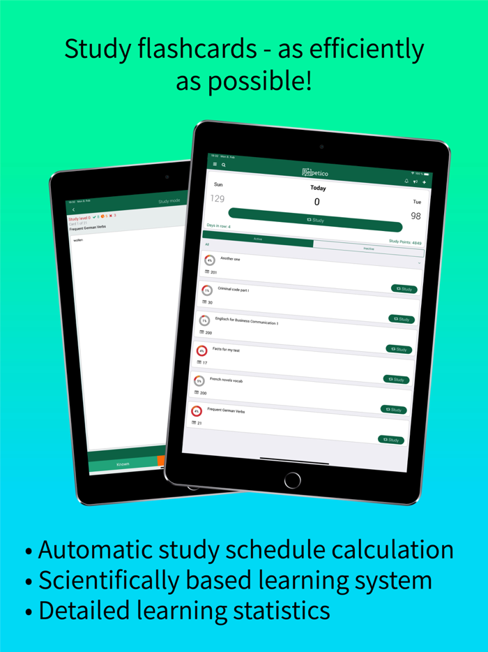 Repetico - Study flashcards