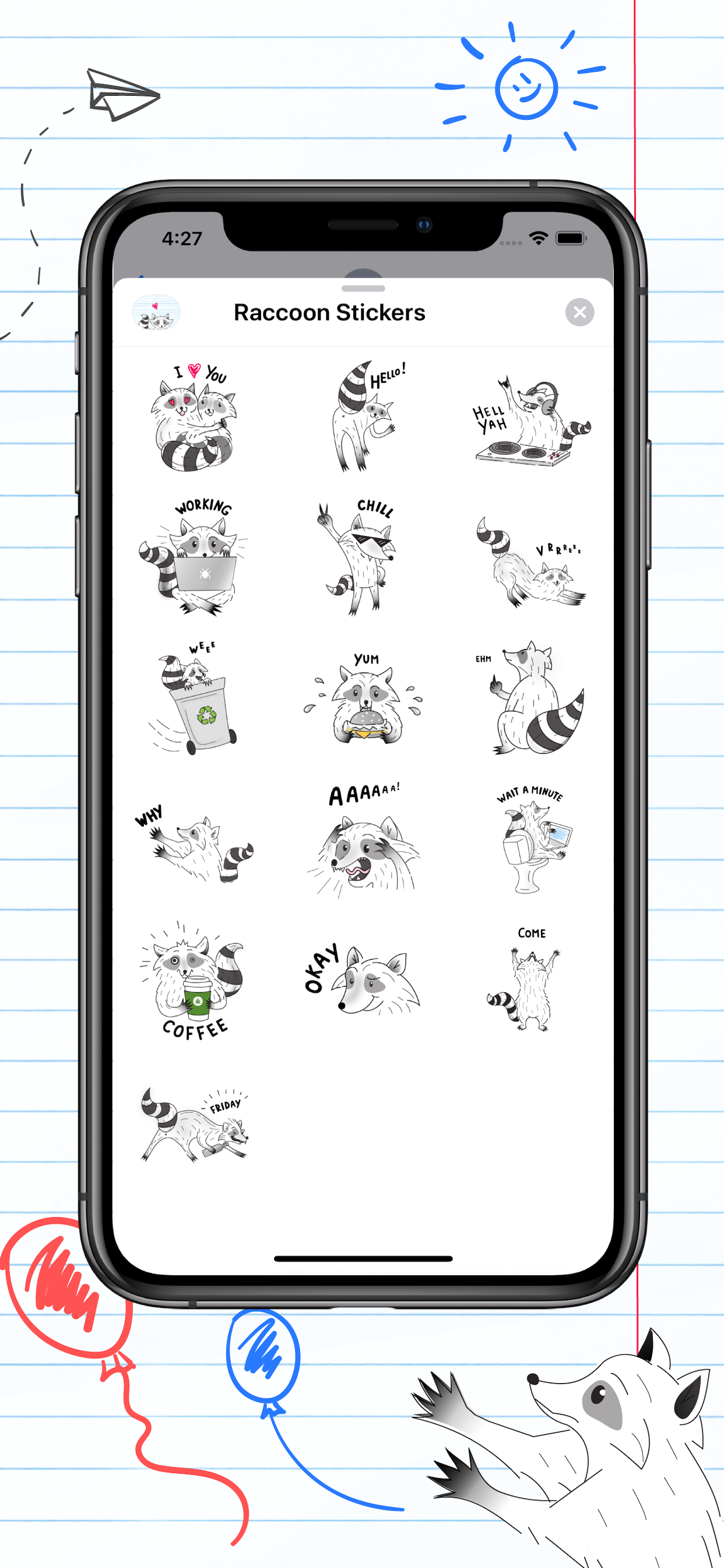 Raccoons day Stickers