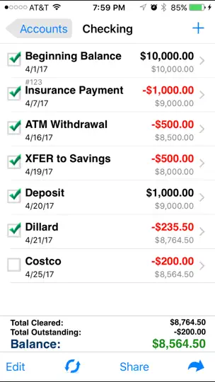 Capture d'écran de Accounts 2 Checkbook sur iPhone 3