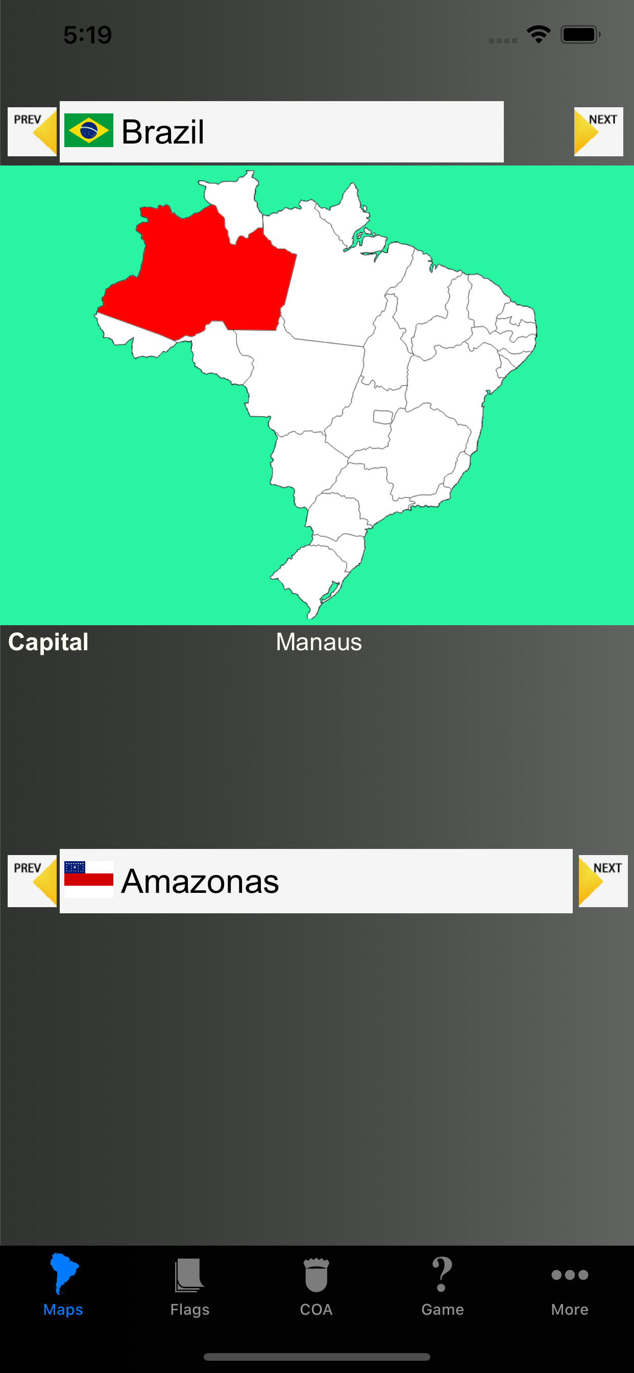 South America Country's States