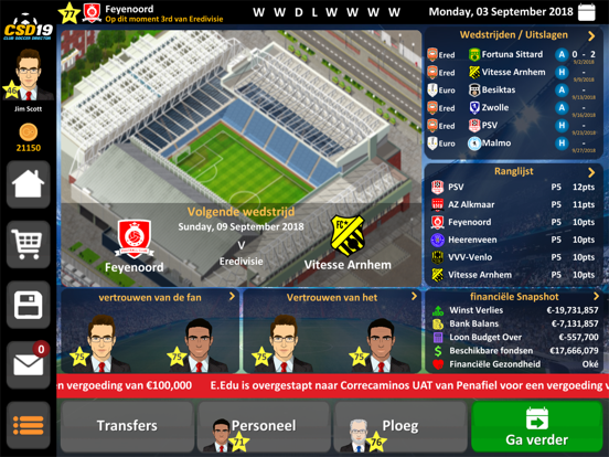 Club Soccer Director 2019 iPad app afbeelding 4