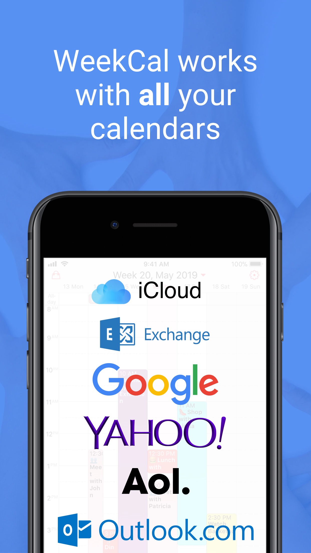 Screenshot do app WeekCalendar -Calendário Cloud