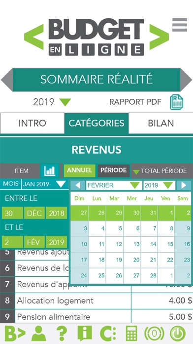 Budget en ligne Screenshot