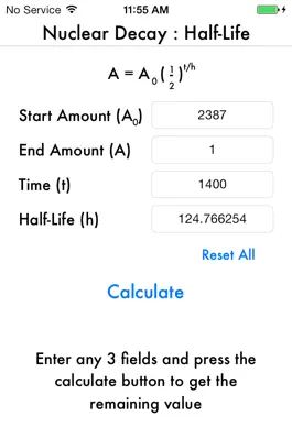 Game screenshot Half-Life Calculator apk