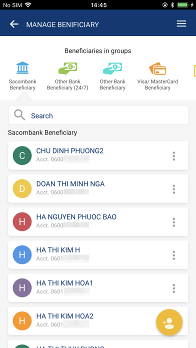 Sacombank mBanking Screenshot