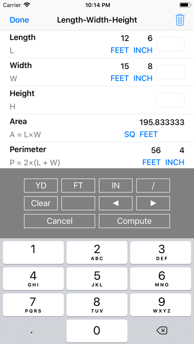 Construction Calculator++ Screenshot