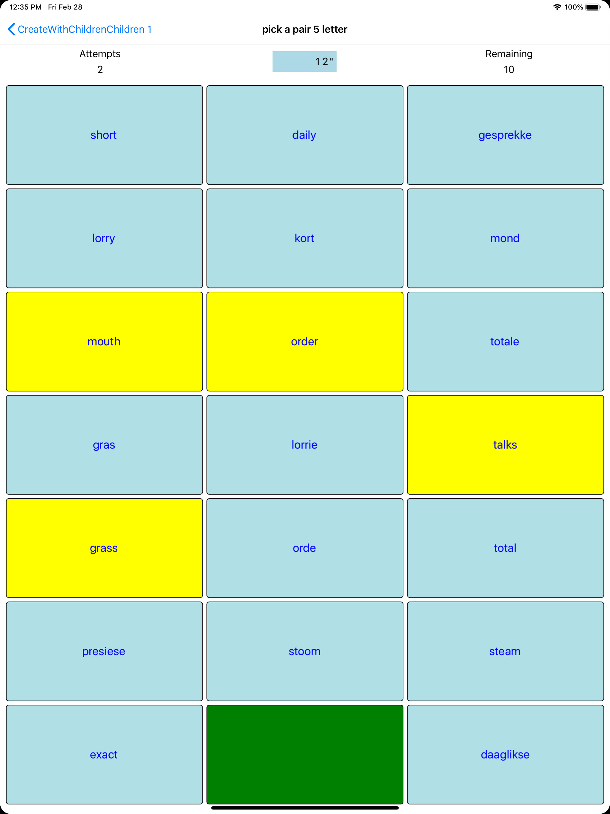 PickAPair Afrikaans - English