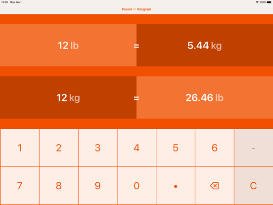 Pond naar Kilogram iPad app afbeelding 5