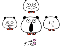 Panda faces stickers