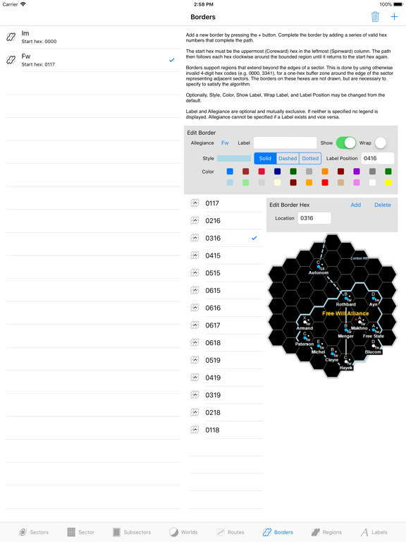 SectorMaker iPad screenshot