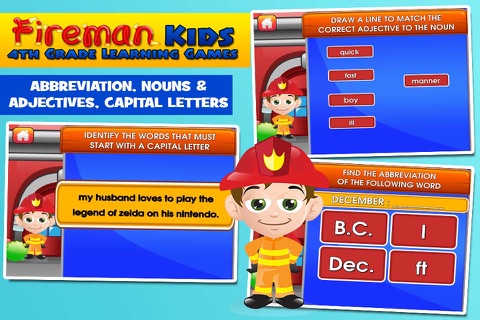 Fireman Kids 4th Grade Games screenshot 2