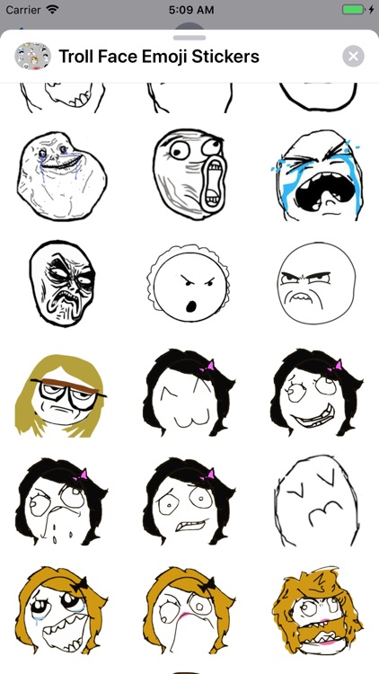 Troll Face Emoji Stickers