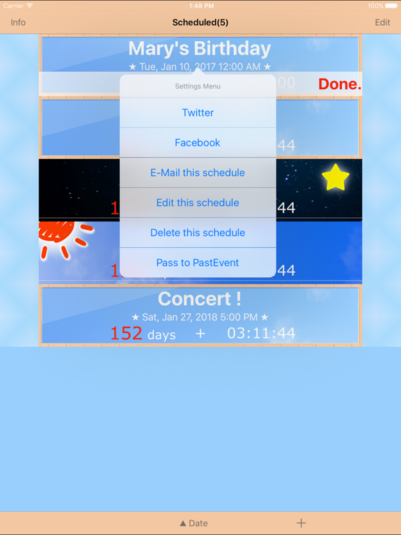 ScheduledList Countdown iPad screenshot 4 - Productivity app