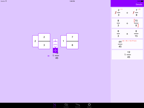 Screenshot #6 pour Fraction Help Calculator
