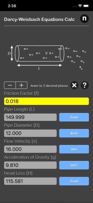 Darcy Weisbach Equations Calc(圖6)-速報App