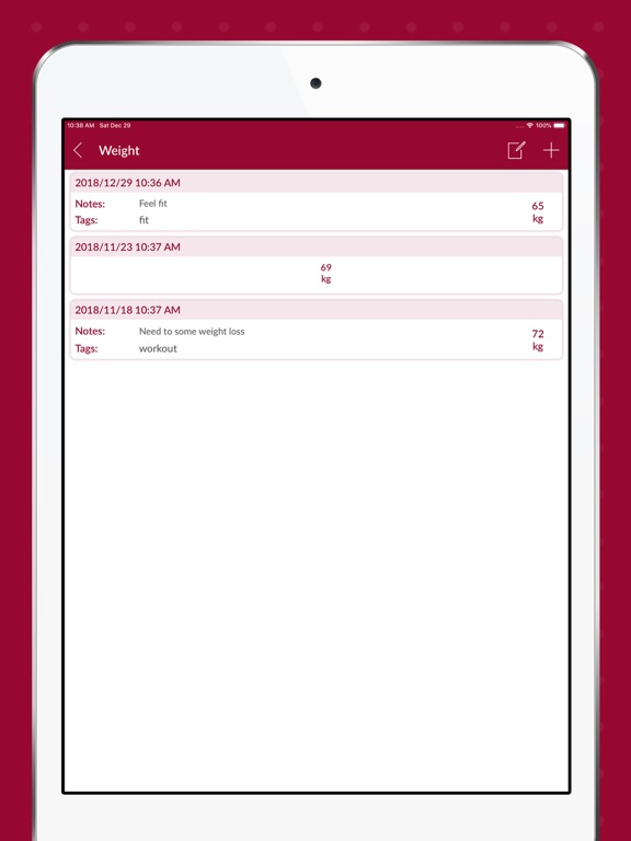 Blood Sugar Tracker iPad screenshot