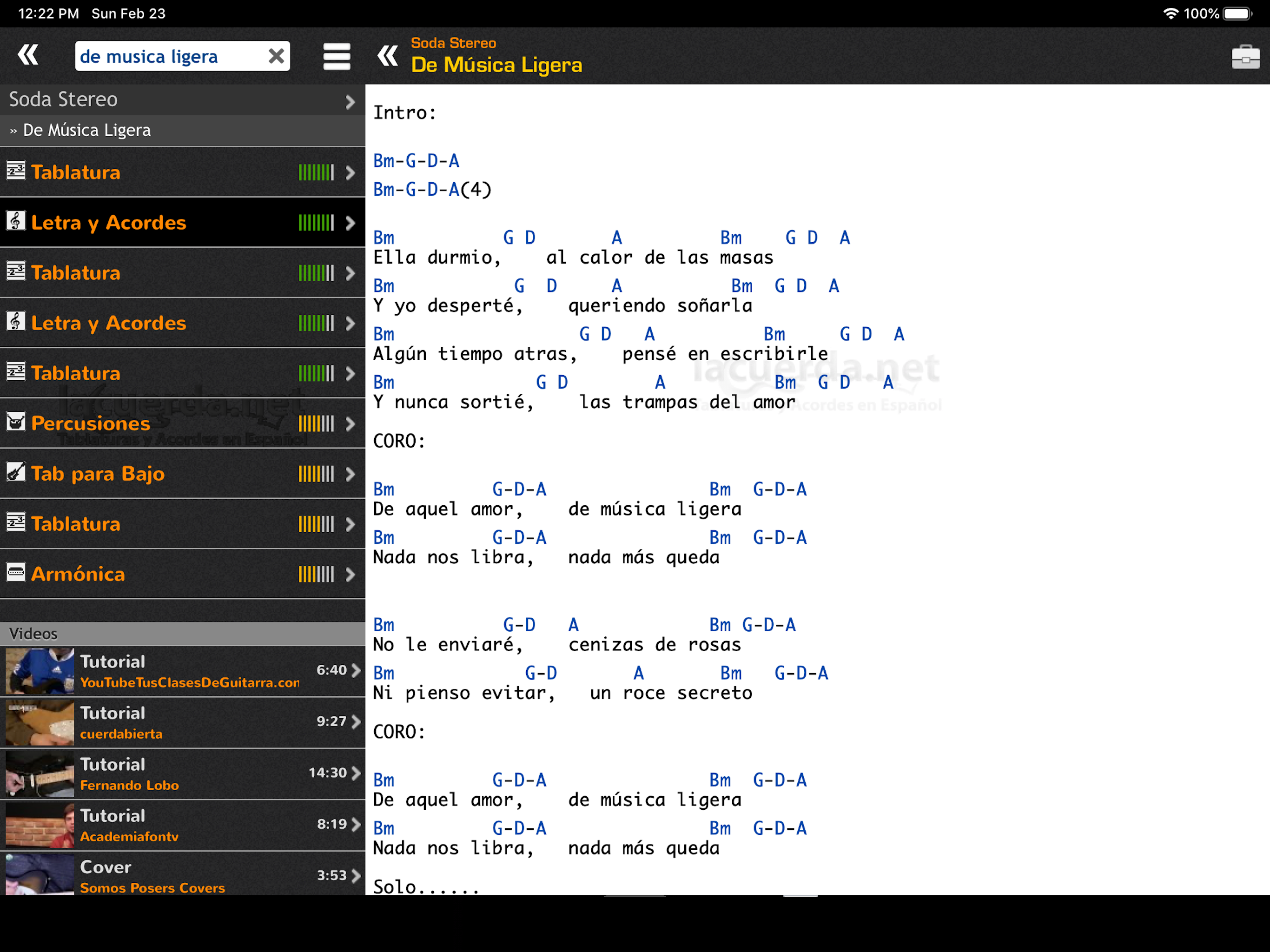 Spanish Tabs & Chords