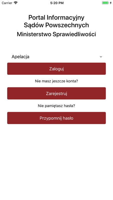 Portal Informacyjny Sądów Screenshot
