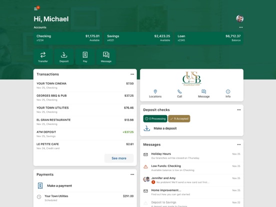 CUSB Banking iPad screenshot 2 - Finance app