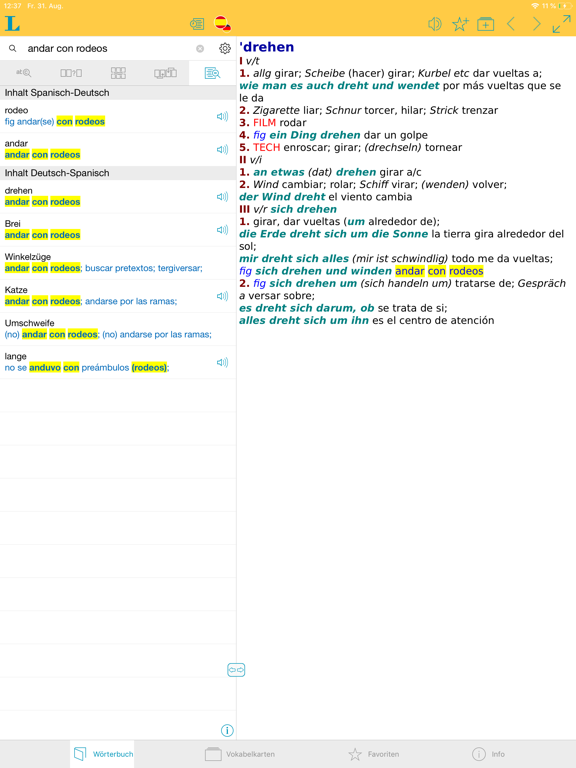 Screenshot #5 pour Spanisch XL Pro Wörterbuch