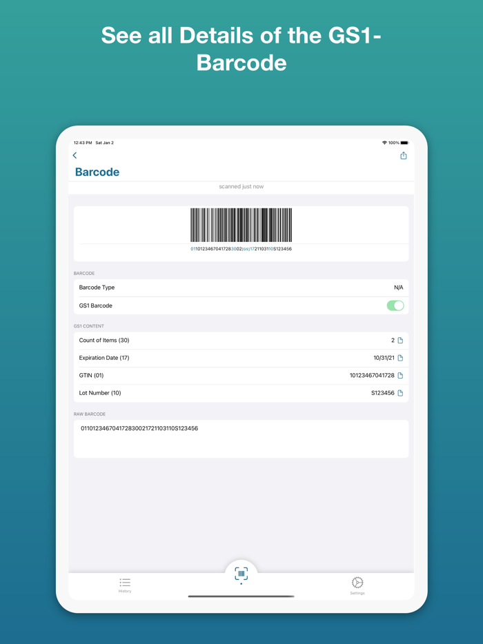 Pretty GS1 Barcode Scanner