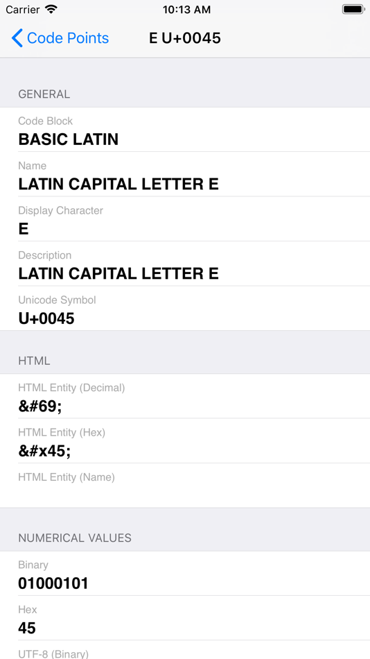 #2. Char Info (iOS) Podle: Ewert Technologies