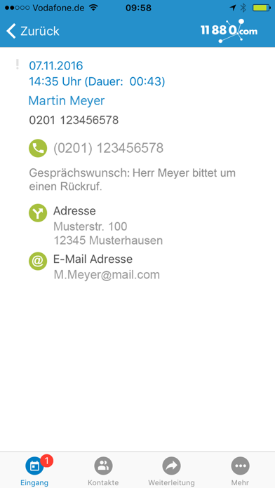Sekretariatsservice 11880.com Screenshot