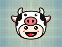 Sticker Me Cow Mascot Boy