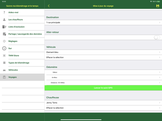 Screenshot #6 pour Suivre mon kilométrage et le t