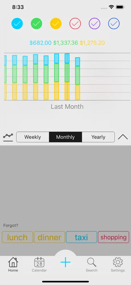 Color Note - easy to keep bill