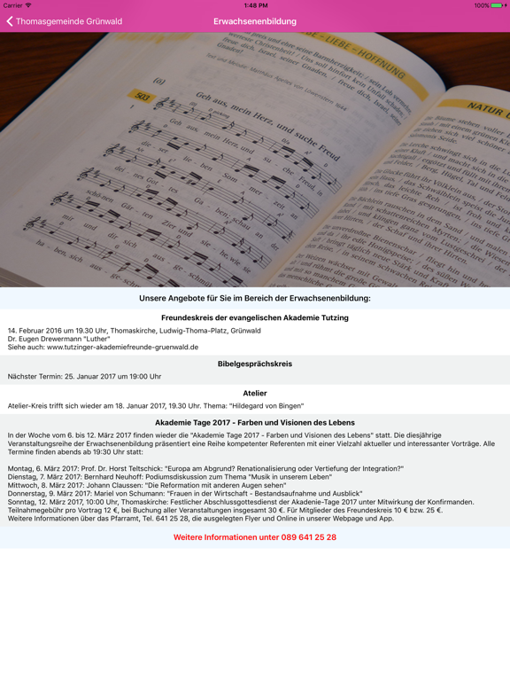 Thomasgemeinde Grünwald iPad screenshot