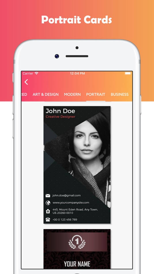 #5. Business Card Maker! (iOS) 由: Bhavesh Gabani