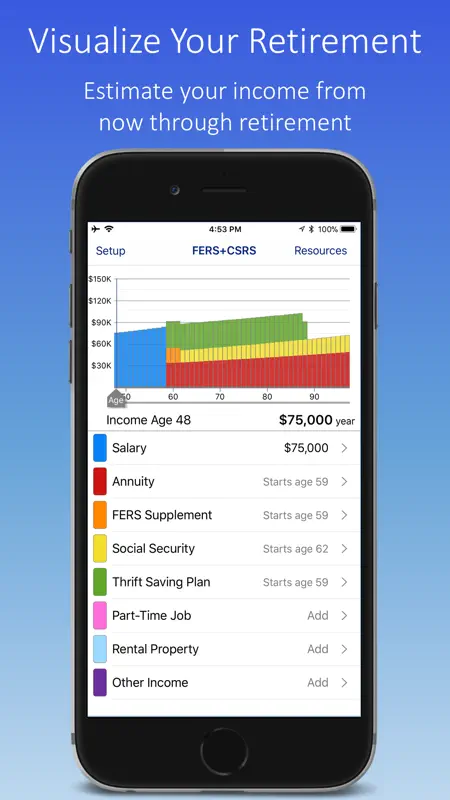 FERS+CSRS Retirement Estimator screenshot 1 of 5