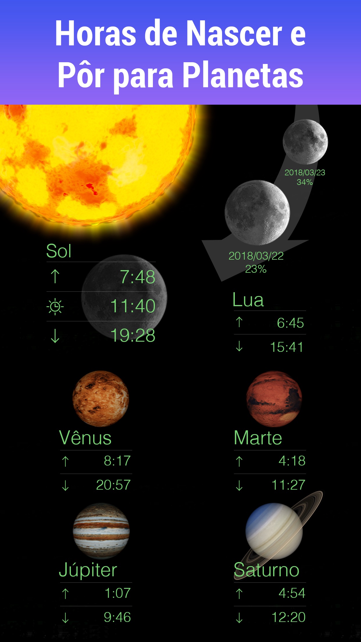 Screenshot do app Star Walk - Astronomia fácil