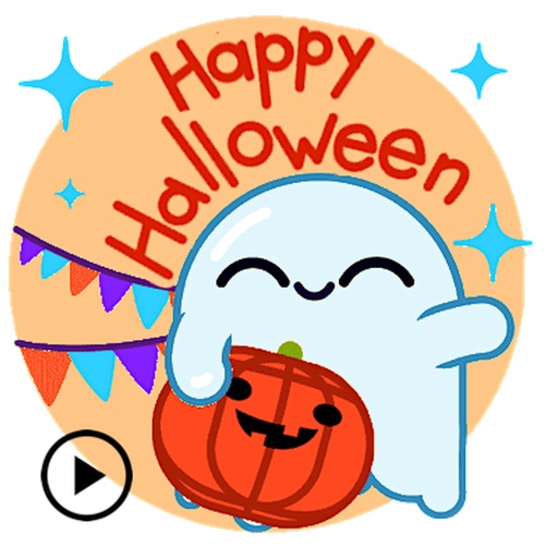 Animated Cute Ghost Sticker icon