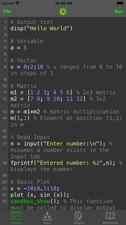 Madona: Run MATLAB/Octave code