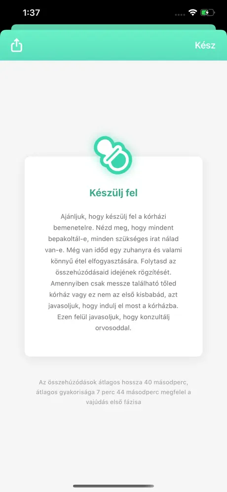 Méhösszehúzódás időzítő