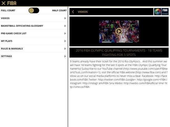FIBA iRef Pre-Game iPad screenshot 5 - Sports app