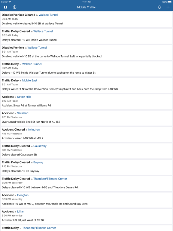 Mobile Traffic iPad screenshot 1 - Navigation app