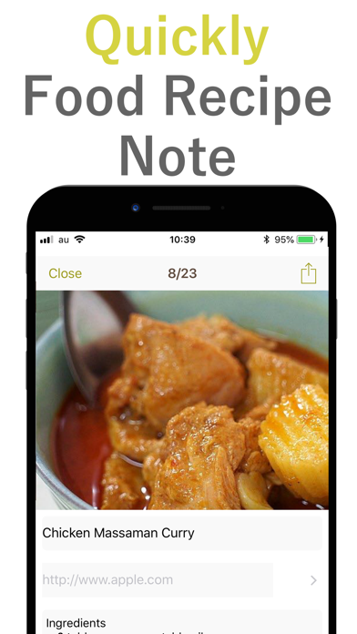 Food Recipe Menu Calendar Screenshot