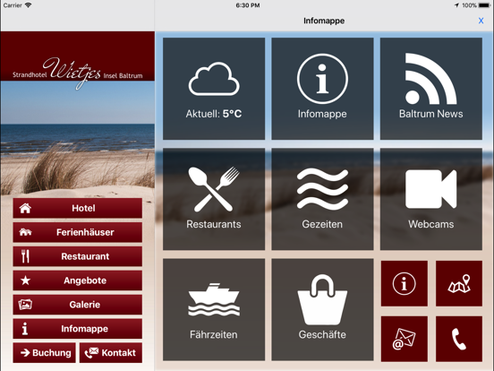 Strandhotel Wietjes Baltrum iPad screenshot 2 - Travel app