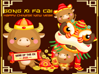 Cute Ox Chinese New Year 2021