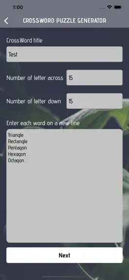 Game screenshot CrossWord Puzzle Generator apk