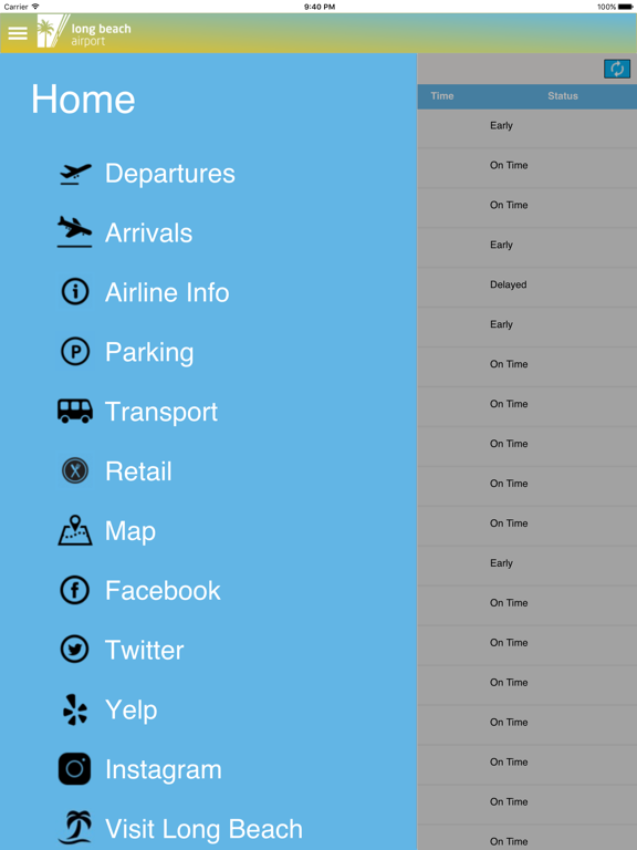 Go Long Beach Airport iPad screenshot 2 - Travel app
