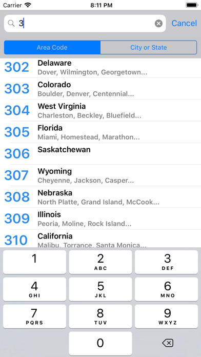 Screenshot #2 pour Area Code Directory