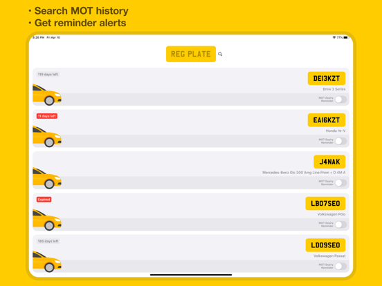Screenshot #4 pour MOT Reminders & MOT History UK