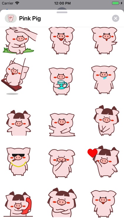 Pink Pig Animated Stickers