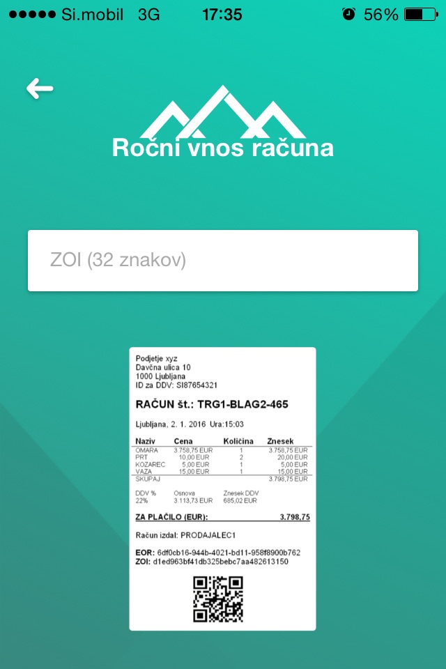 Preveri račun screenshot 2